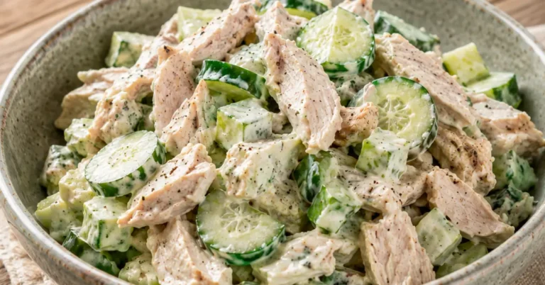 Kipsalade met knapperige groenten en romige dressing