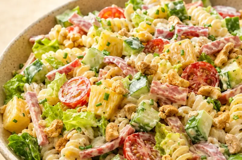 Frisse pastasalade hawaï
