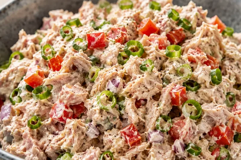 Frisse tonijnsalade met paprika en bosui