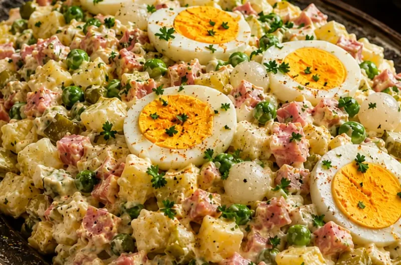 Klassieke Hollandse huzarensalade