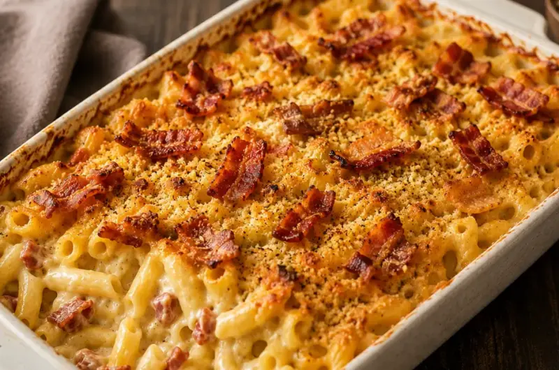 Ovenschotel carbonara met spek