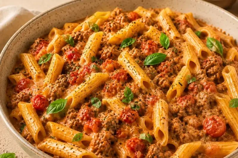 Romige gehaktpasta met Boursin
