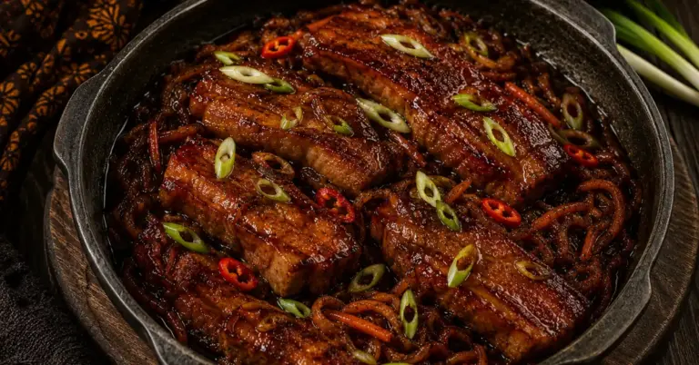Indische speklapjes in ketjapsaus met lente-ui