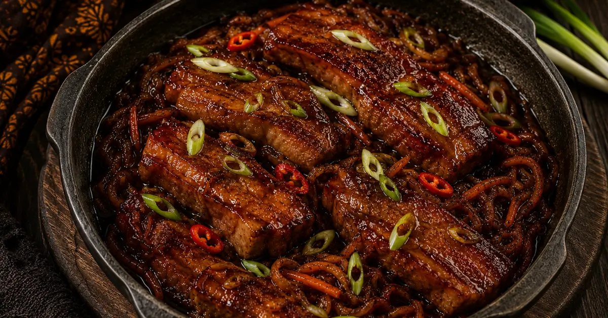 Indische speklapjes in ketjapsaus met lente-ui