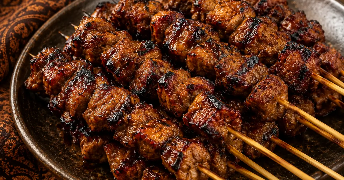 Saté babi - Indonesische varkenssaté met ketjapsaus