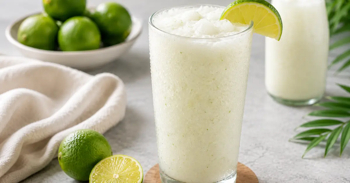 Brazilian lemonade met limoen en ijs in gekoelde glazen