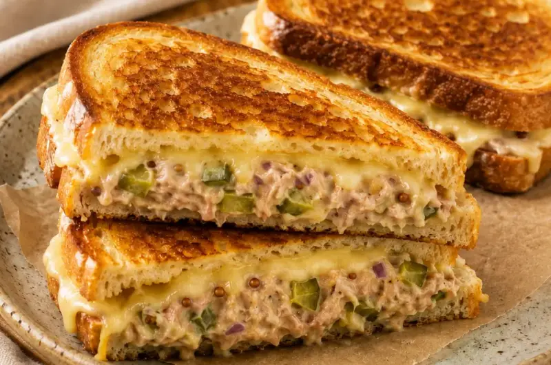 Tuna melt met tonijn en augurk