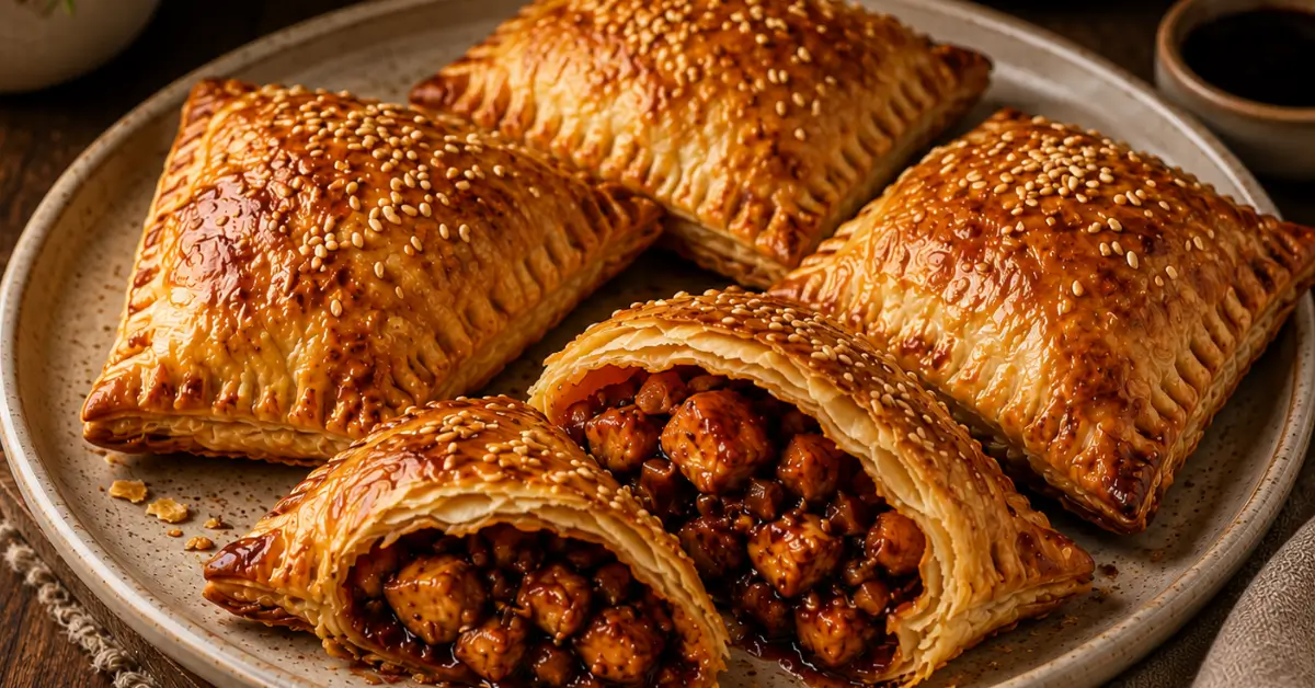 Kip Ketjap Bladerdeeg Pakketjes goudbruin uit de oven
