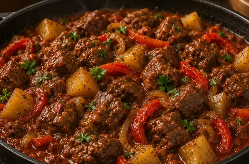 Rundergoulash met paprika en uien
