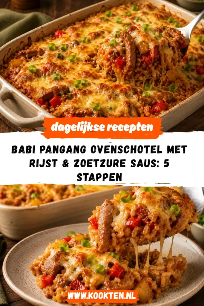 Babi Pangang Ovenschotel met Rijst & Zoetzure Saus receptfoto van het gerecht