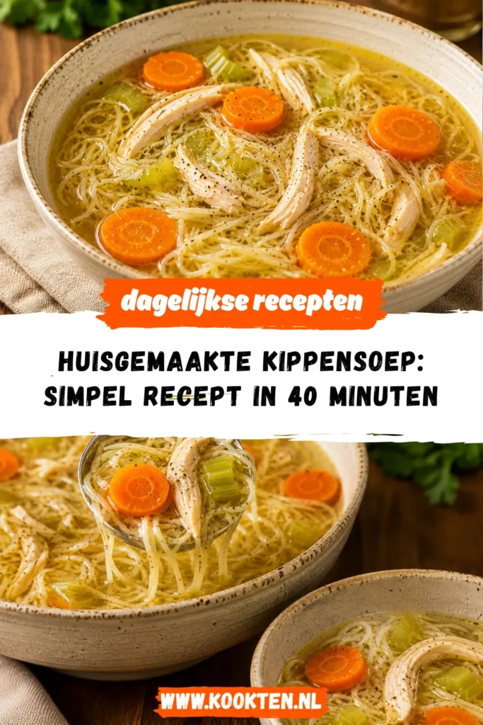 huisgemaakte kippensoep receptfoto van het gerecht
