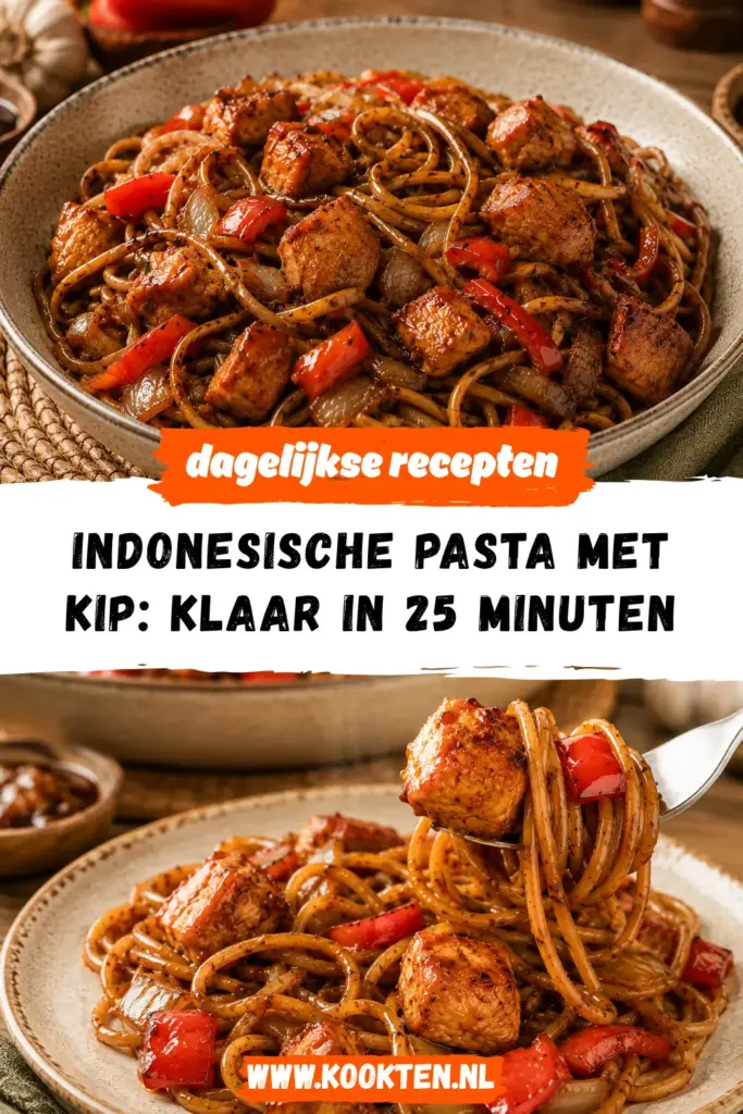 Indonesische Pasta met Kip receptfoto van het gerecht