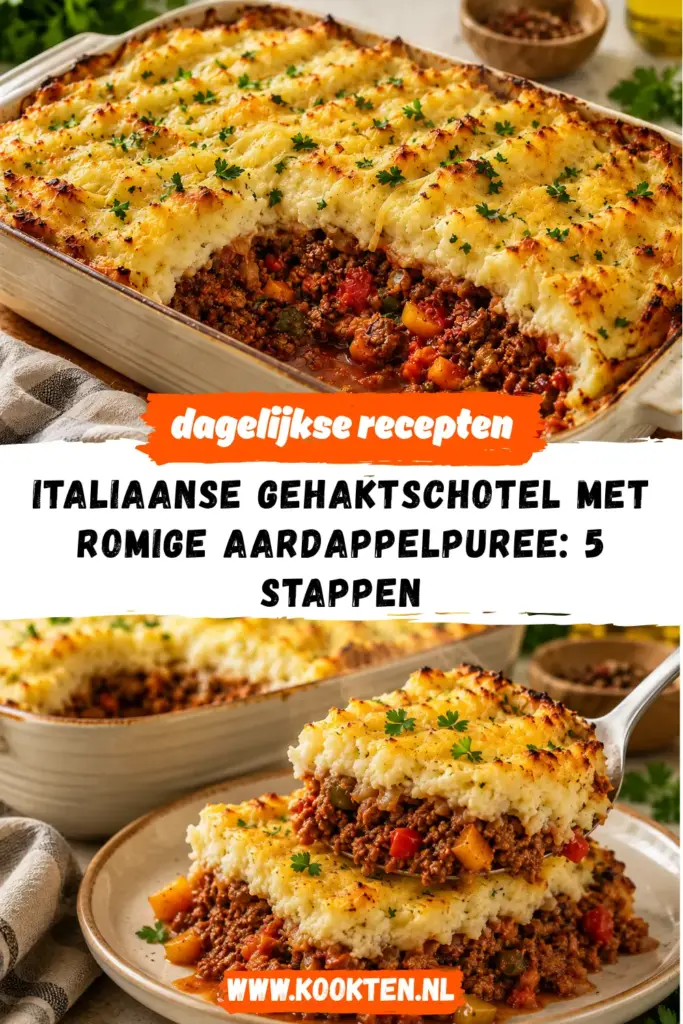 Italiaanse gehaktschotel met romige aardappelpuree receptfoto van het gerecht