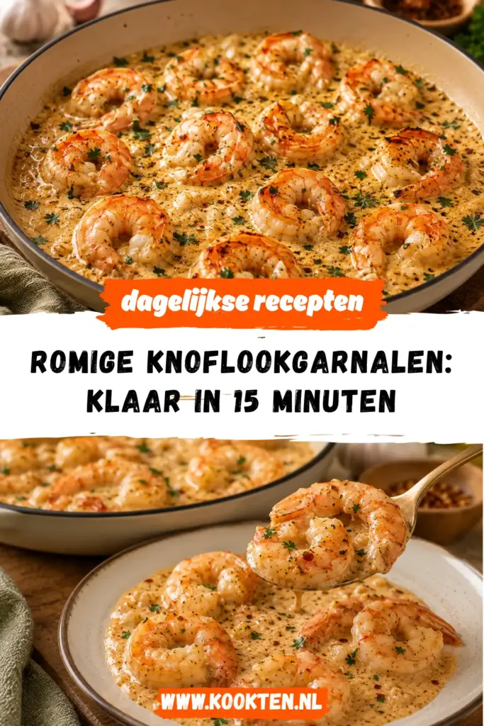 Romige Knoflookgarnalen receptfoto van het gerecht