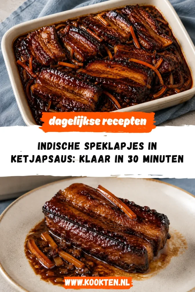 Indische speklapjes in ketjapsaus receptfoto van het gerecht