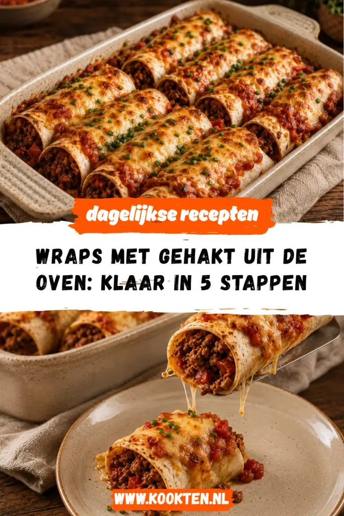 Wraps met Gehakt uit de Oven receptfoto van het gerecht