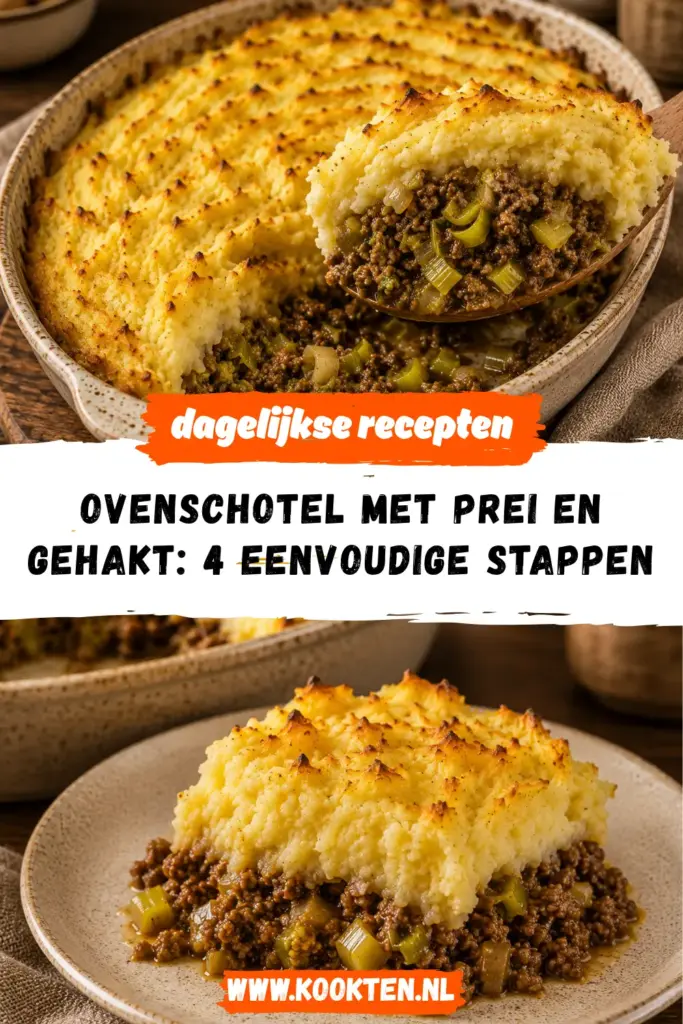 Ovenschotel met Prei en Gehakt receptfoto van het gerecht