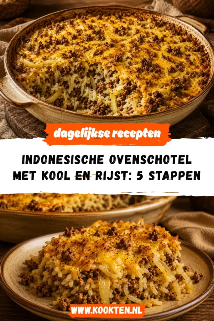 Indonesische Ovenschotel met Kool en Rijst receptfoto van het gerecht