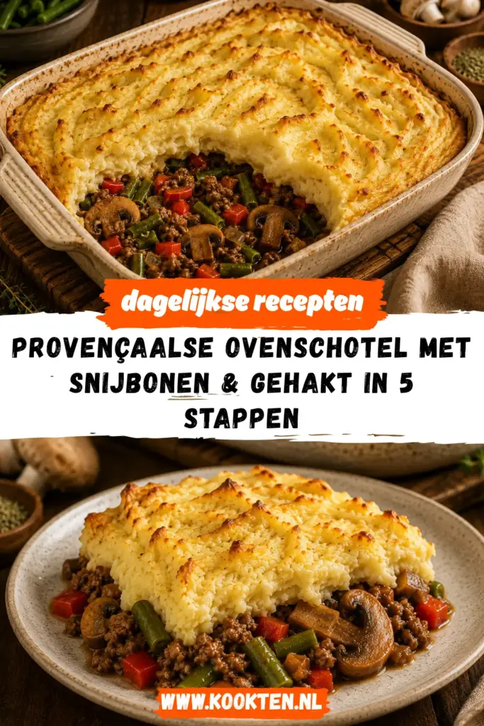 Provençaalse Ovenschotel met Snijbonen & Gehakt receptfoto van het gerecht