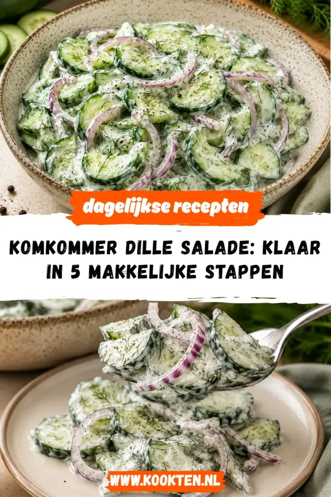 Komkommer Dille Salade receptfoto van het gerecht
