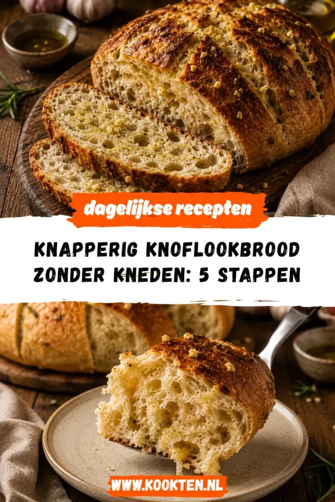 Knapperig Knoflookbrood Zonder Kneden receptfoto van het gerecht