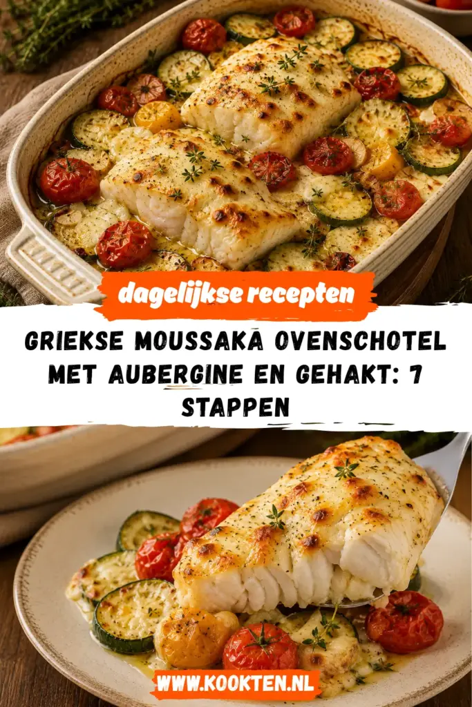 Griekse Moussaka Ovenschotel met Aubergine en Gehakt receptfoto van het gerecht
