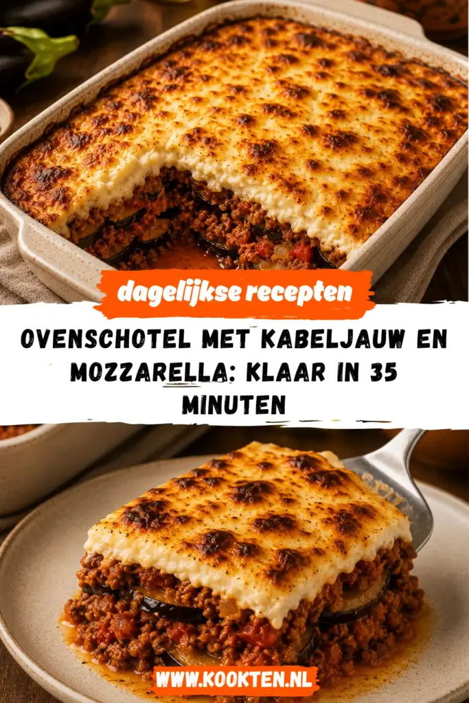 Ovenschotel met Kabeljauw en Mozzarella receptfoto van het gerecht