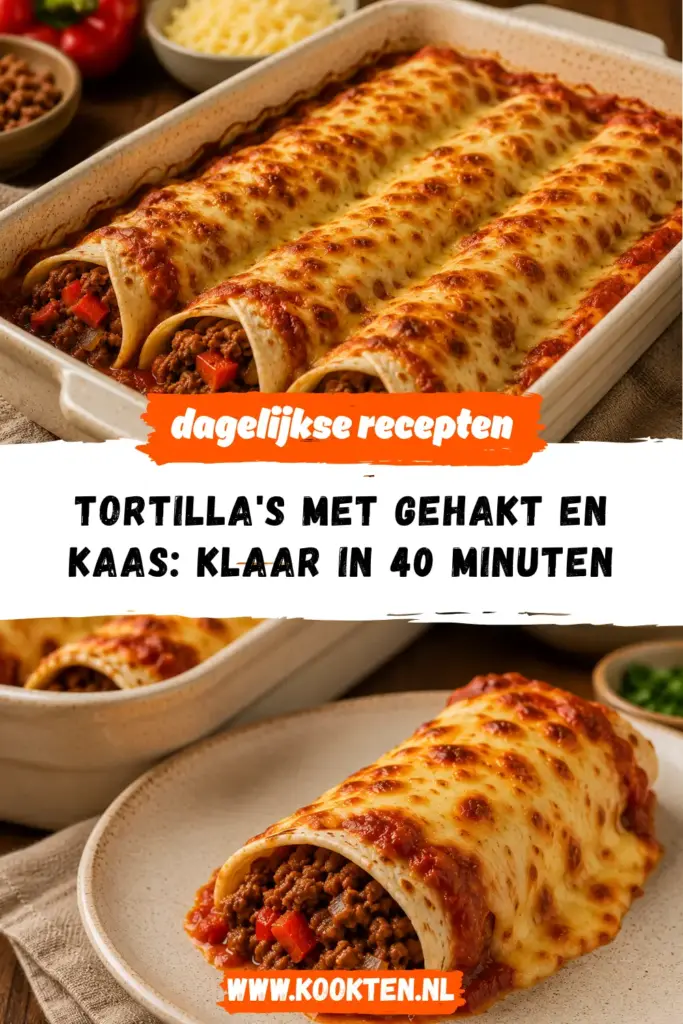 Tortilla's met Gehakt en Kaas receptfoto van het gerecht