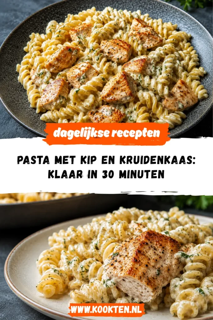Pasta met Kip en Kruidenkaas receptfoto van het gerecht