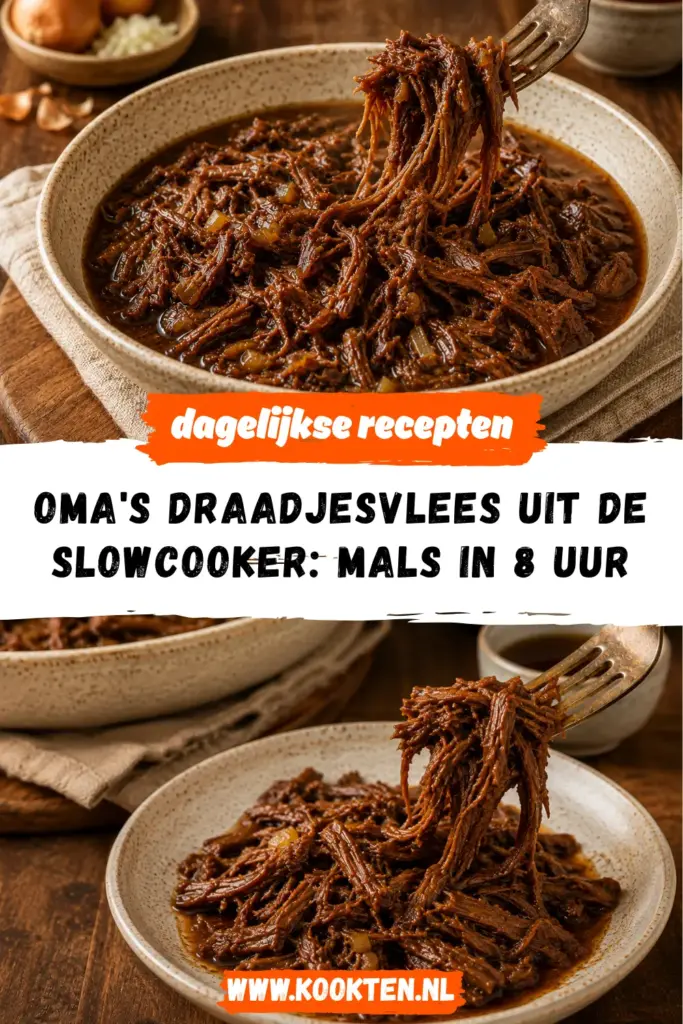 Oma's Draadjesvlees uit de Slowcooker receptfoto van het gerecht