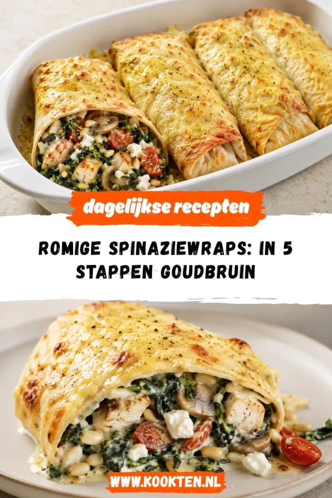 Romige spinaziewraps receptfoto van het gerecht