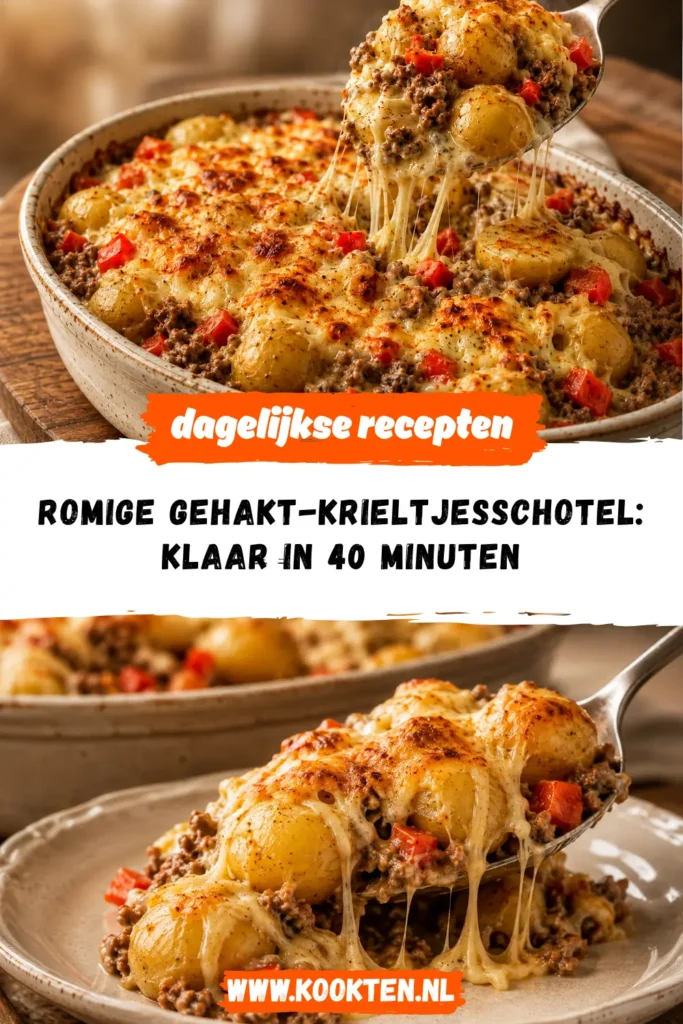 Romige gehakt-krieltjesschotel receptfoto van het gerecht