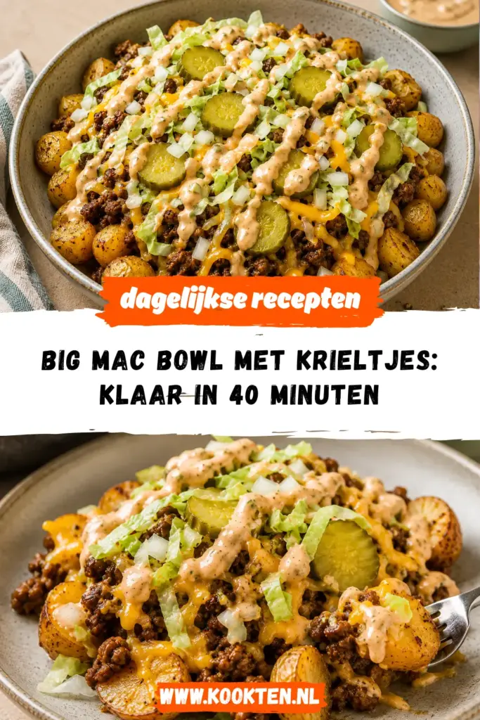 Big Mac bowl met krieltjes receptfoto van het gerecht
