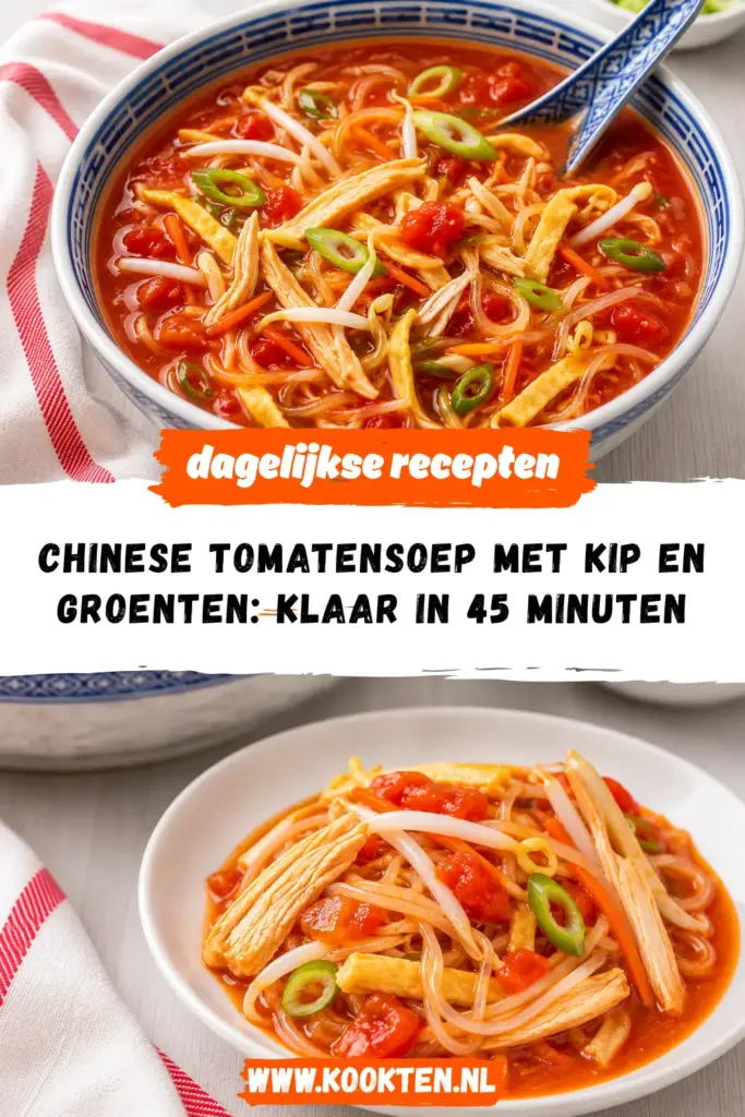 Chinese tomatensoep met kip en groenten receptfoto van het gerecht