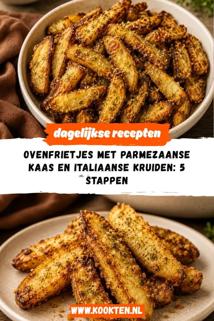 Ovenfrietjes met Parmezaanse kaas en Italiaanse kruiden receptfoto van het gerecht