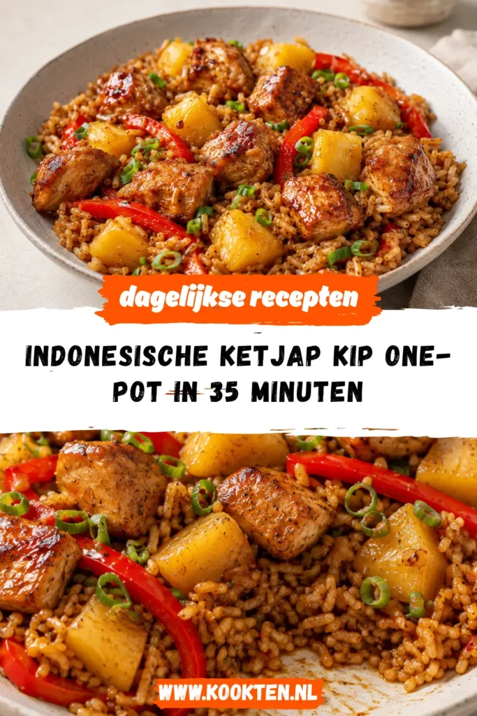 Indonesische ketjap kip one-pot receptfoto van het gerecht