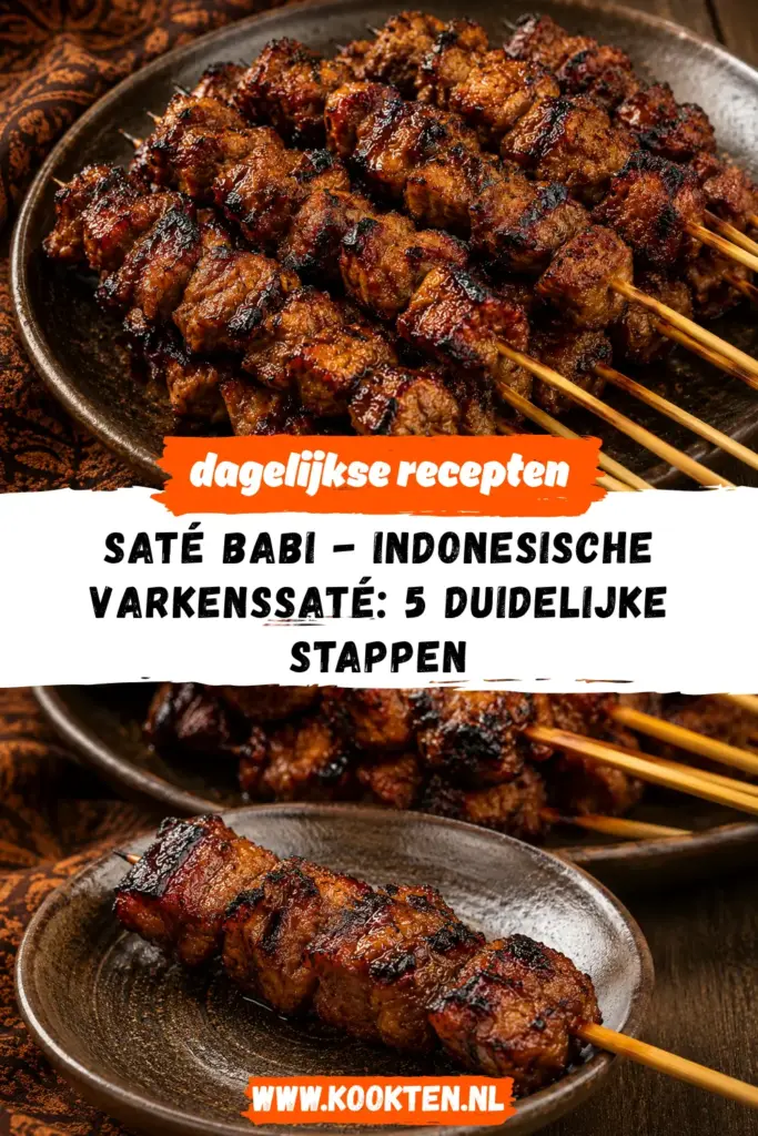 Saté babi - Indonesische varkenssaté receptfoto van het gerecht