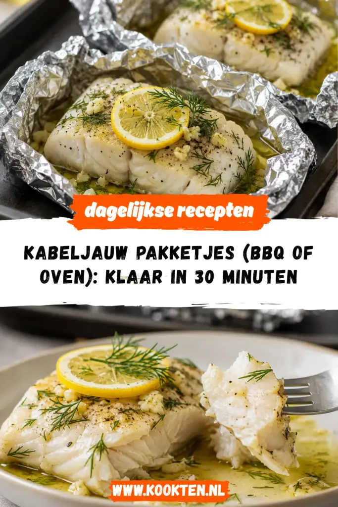 Kabeljauw pakketjes (BBQ of oven) receptfoto van het gerecht