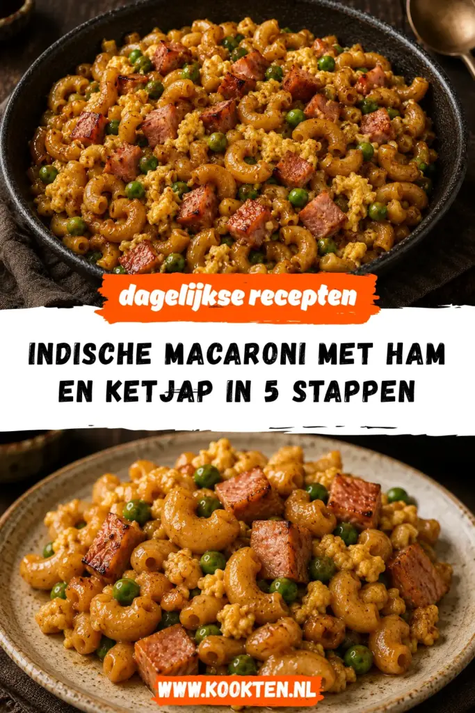 Indische macaroni met ham en ketjap