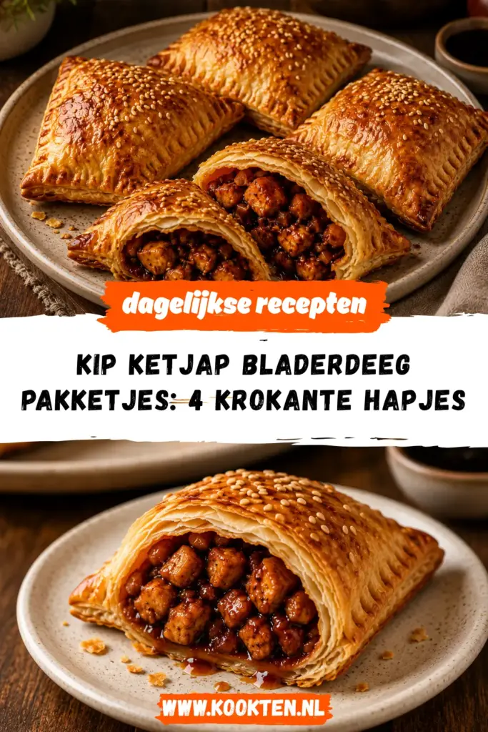 Kip Ketjap Bladerdeeg Pakketjes receptfoto van het gerecht