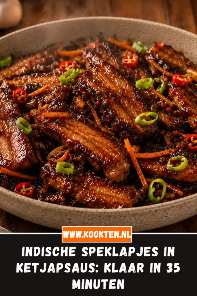 Indische Speklapjes in Ketjapsaus met lente-ui