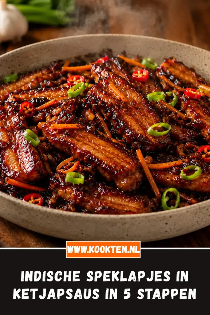 Indische Speklapjes in Ketjapsaus met lente-ui
