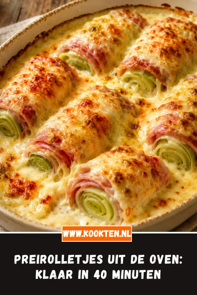 Preirolletjes uit de oven van dichtbij op het bord