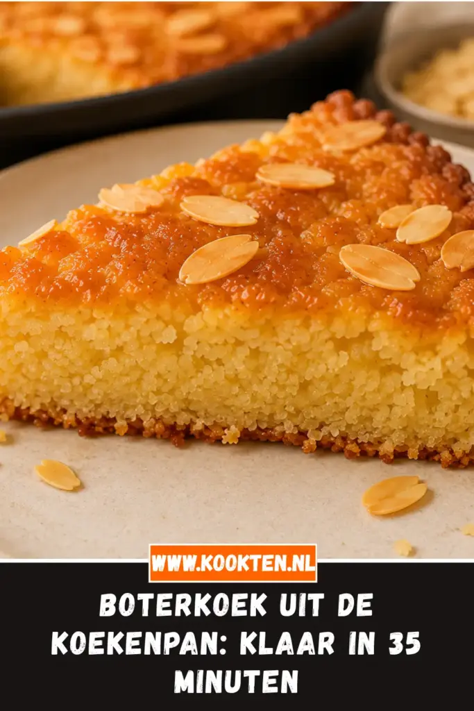 Boterkoek uit de Koekenpan van dichtbij op het bord
