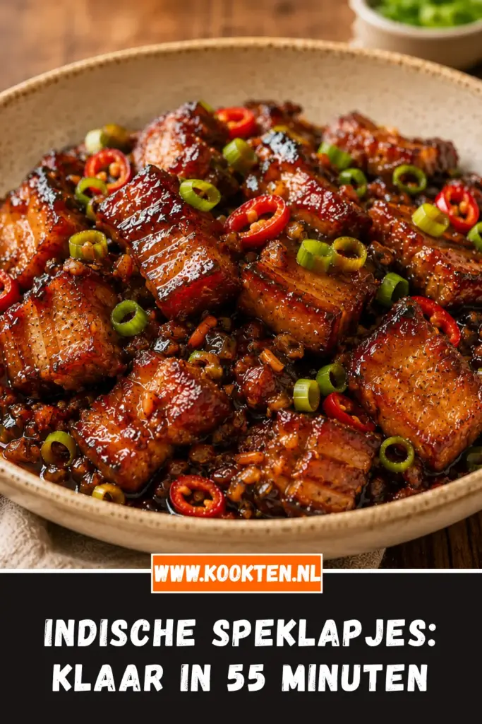 Indische Speklapjes in kleverige ketjapsaus met lente-ui