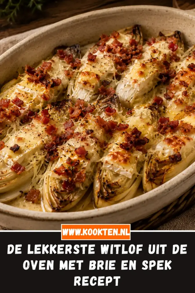 Witlof uit de oven met brie en spek met goudbruin gesmolten kaas