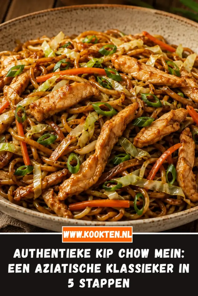 Authentieke Kip Chow Mein: Een Aziatische Klassieker van dichtbij op het bord