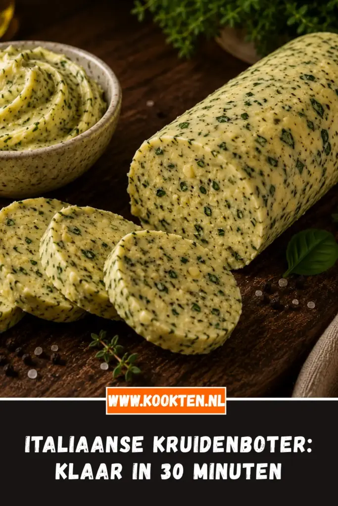 Italiaanse Kruidenboter van dichtbij op het bord