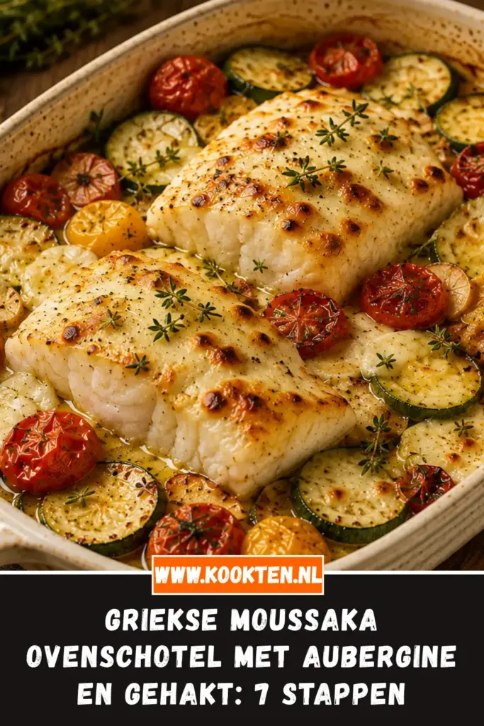Griekse Moussaka Ovenschotel met Aubergine en Gehakt van dichtbij op het bord