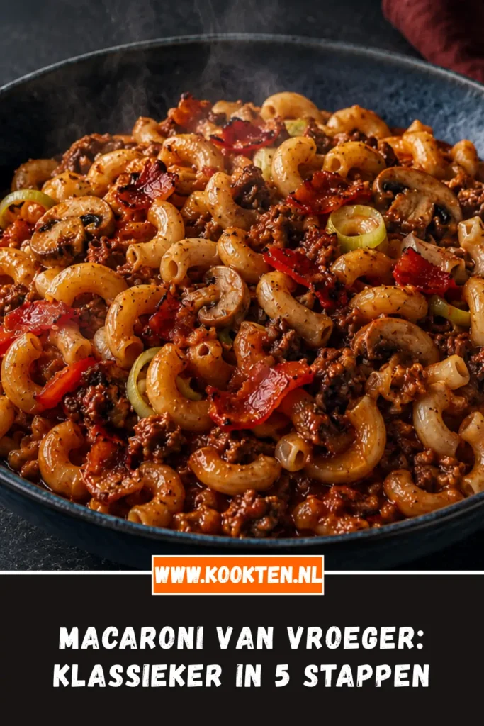 Macaroni van vroeger van dichtbij op het bord